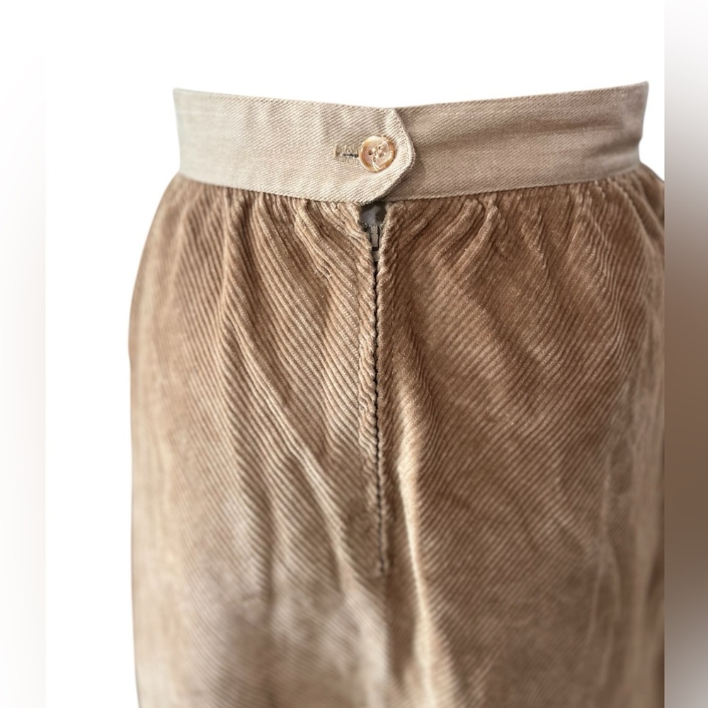High waisted corduroy tan bubble skirt vintage SM - Picture 4 of 11